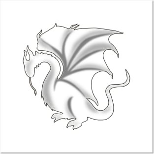 Pendragon Dragon Sigil Black & White Posters and Art